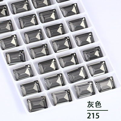 Cross-border new rectangular right-angle drill, special-shaped pointed bottom water rhinestone clothing accessories, diamond-pointed bottom rectangular right-angle diamond