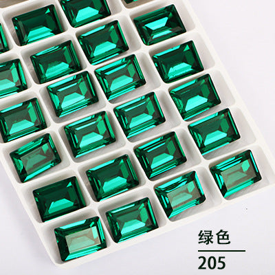 Cross-border new rectangular right-angle drill, special-shaped pointed bottom water rhinestone clothing accessories, diamond-pointed bottom rectangular right-angle diamond