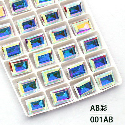 Cross-border new rectangular right-angle drill, special-shaped pointed bottom water rhinestone clothing accessories, diamond-pointed bottom rectangular right-angle diamond