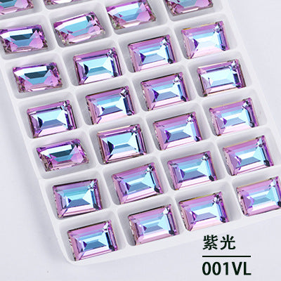 Cross-border new rectangular right-angle drill, special-shaped pointed bottom water rhinestone clothing accessories, diamond-pointed bottom rectangular right-angle diamond