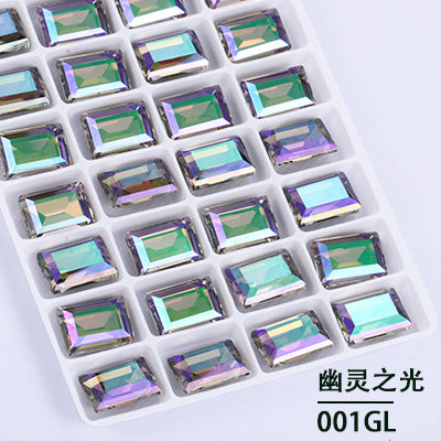 Cross-border new rectangular right-angle drill, special-shaped pointed bottom water rhinestone clothing accessories, diamond-pointed bottom rectangular right-angle diamond