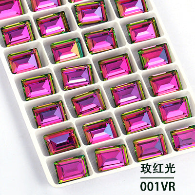 Cross-border new rectangular right-angle drill, special-shaped pointed bottom water rhinestone clothing accessories, diamond-pointed bottom rectangular right-angle diamond