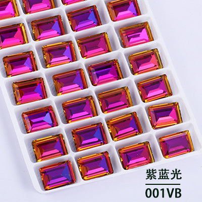 Cross-border new rectangular right-angle drill, special-shaped pointed bottom water rhinestone clothing accessories, diamond-pointed bottom rectangular right-angle diamond