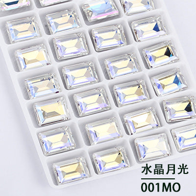 Cross-border new rectangular right-angle drill, special-shaped pointed bottom water rhinestone clothing accessories, diamond-pointed bottom rectangular right-angle diamond