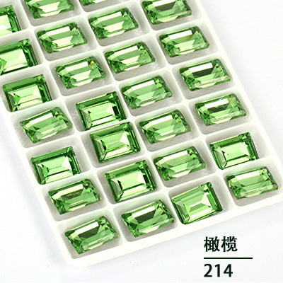 Cross-border new rectangular right-angle drill, special-shaped pointed bottom water rhinestone clothing accessories, diamond-pointed bottom rectangular right-angle diamond