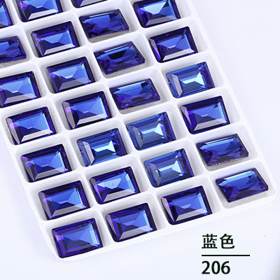 Cross-border new rectangular right-angle drill, special-shaped pointed bottom water rhinestone clothing accessories, diamond-pointed bottom rectangular right-angle diamond