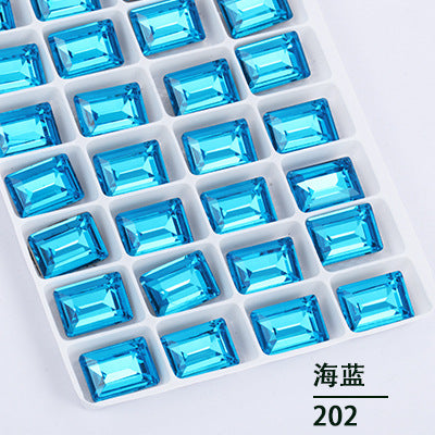 Cross-border new rectangular right-angle drill, special-shaped pointed bottom water rhinestone clothing accessories, diamond-pointed bottom rectangular right-angle diamond