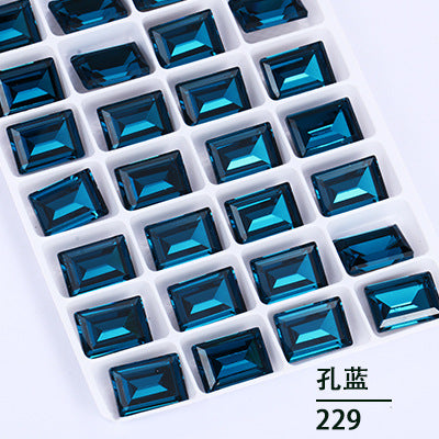 Cross-border new rectangular right-angle drill, special-shaped pointed bottom water rhinestone clothing accessories, diamond-pointed bottom rectangular right-angle diamond