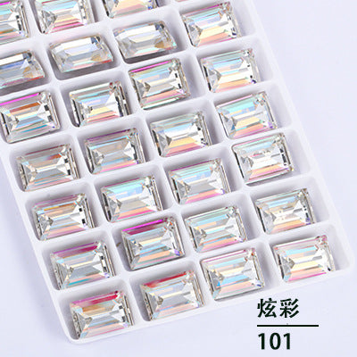 Cross-border new rectangular right-angle drill, special-shaped pointed bottom water rhinestone clothing accessories, diamond-pointed bottom rectangular right-angle diamond