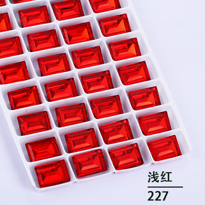 Cross-border new rectangular right-angle drill, special-shaped pointed bottom water rhinestone clothing accessories, diamond-pointed bottom rectangular right-angle diamond