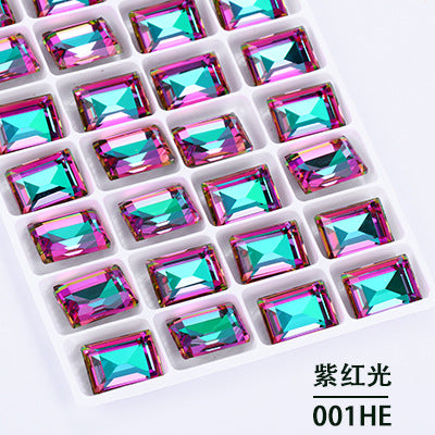 Cross-border new rectangular right-angle drill, special-shaped pointed bottom water rhinestone clothing accessories, diamond-pointed bottom rectangular right-angle diamond