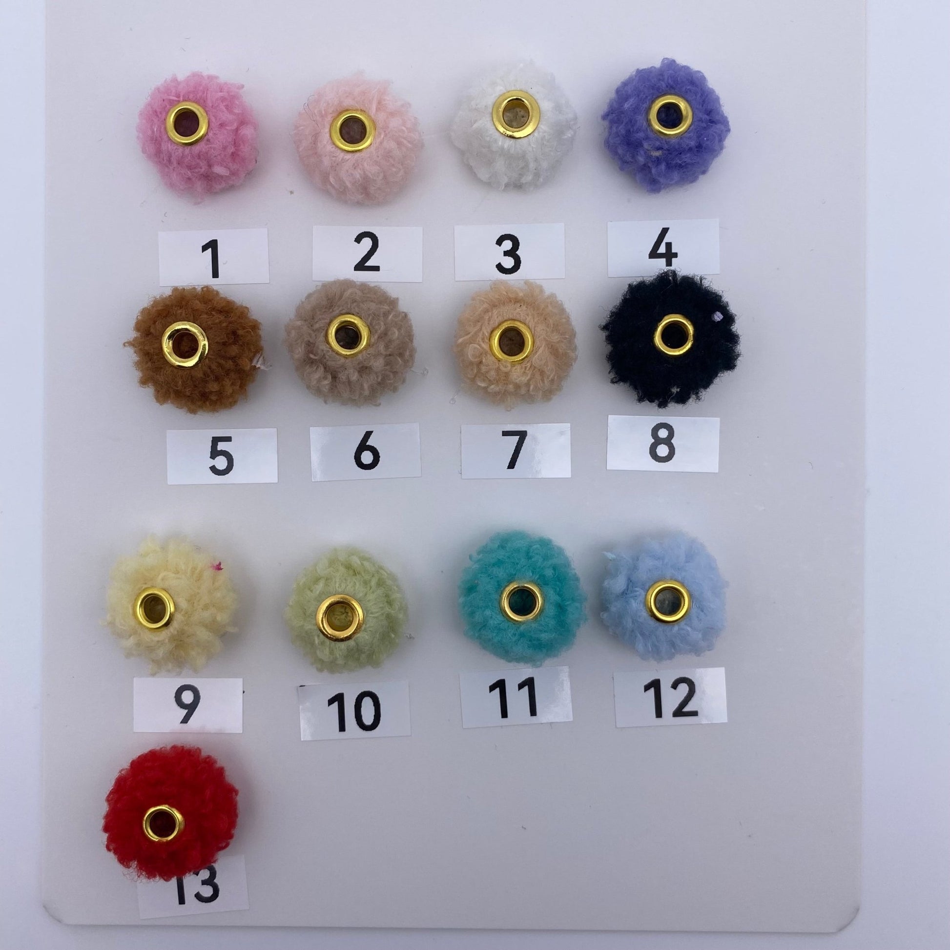 123. curly pompom round beads - Romo bead