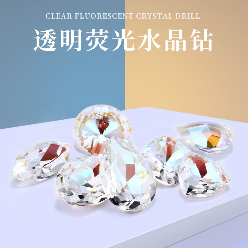 New transparent bottomless fluorescent series, multiple specifications and shapes, glass crystal diamond craftsmanship that does not fade