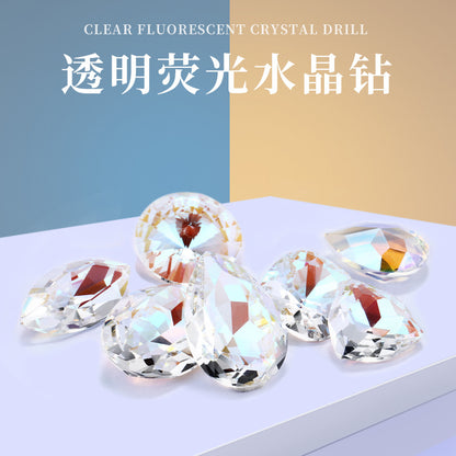 New transparent bottomless fluorescent series, multiple specifications and shapes, glass crystal diamond craftsmanship that does not fade
