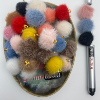 125. pompom round pendent beads - Romo bead