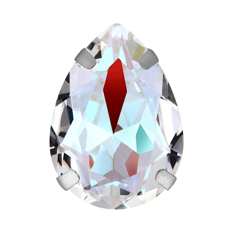 Cross-border K9 transparent bottomless fluorescent glass crystal diamonds for event apparel accessories that do not fade fluorescent rhinestones