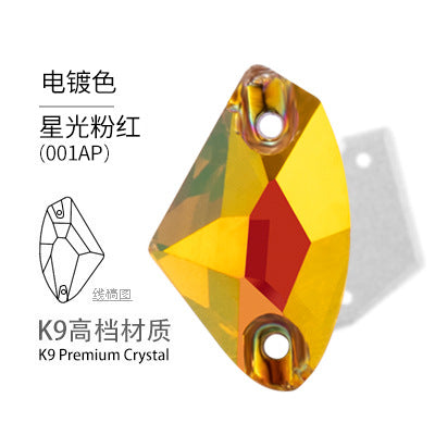 Axe Flat Buckle - Flat Bottom Special-Shaped Hand-Sewn Rhinestones Real Silver Plating Shoe Accessories Luggage Clothing