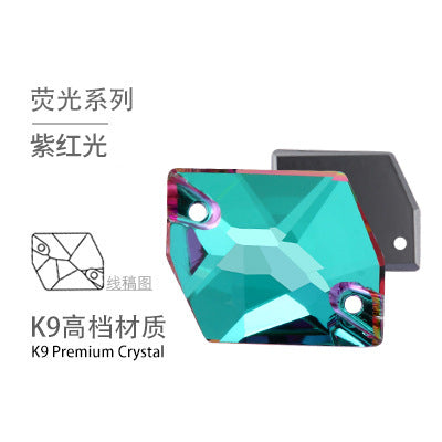 Flat Bottom Double Hole Special-Shaped Diamond - Super Flash AB Color Hand-Stitched Shoe Clothing Accessories
