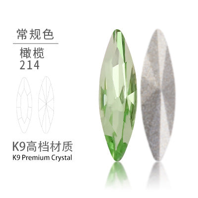 Cross-border Internet celebrity K9 diamond-shaped diamond pointed bottom, special-shaped marquise crystal diamond earrings, necklace accessories, nail art, sparkling diamonds