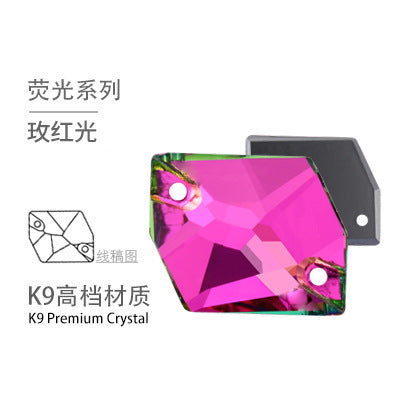 Flat Bottom Double Hole Special-Shaped Diamond - Super Flash AB Color Hand-Stitched Shoe Clothing Accessories