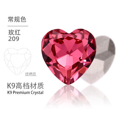 K9 Heart-Shaped Pointed Diamond Nail Art Diamond Phone Case Sparkling Diamond Wedding Dress Accessories Accessories Pointed Bottom Heart-shaped Diamond