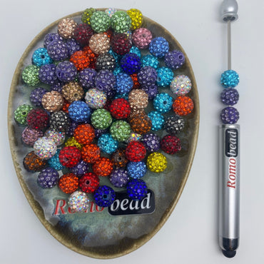 132. Rhinestone round beads 10mm - Romo bead
