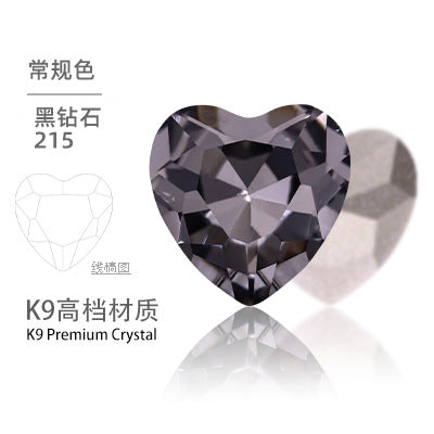 K9 Heart-Shaped Pointed Diamond Nail Art Diamond Phone Case Sparkling Diamond Wedding Dress Accessories Accessories Pointed Bottom Heart-shaped Diamond