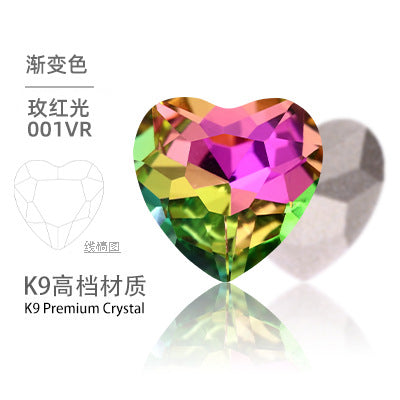 K9 Heart-Shaped Pointed Diamond Nail Art Diamond Phone Case Sparkling Diamond Wedding Dress Accessories Accessories Pointed Bottom Heart-shaped Diamond