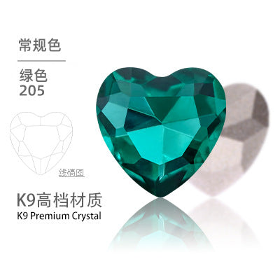 K9 Heart-Shaped Pointed Diamond Nail Art Diamond Phone Case Sparkling Diamond Wedding Dress Accessories Accessories Pointed Bottom Heart-shaped Diamond