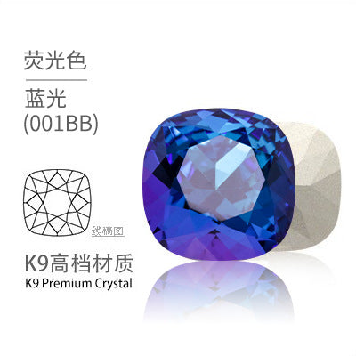 K9 pointed base fat square diamond special-shaped crystal diamond vacuum plated base wedding dress accessories accessories with fat square pointed bottom shaped diamond