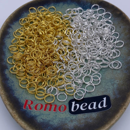 136B. Double jump ring 6mm diameter - Romo bead