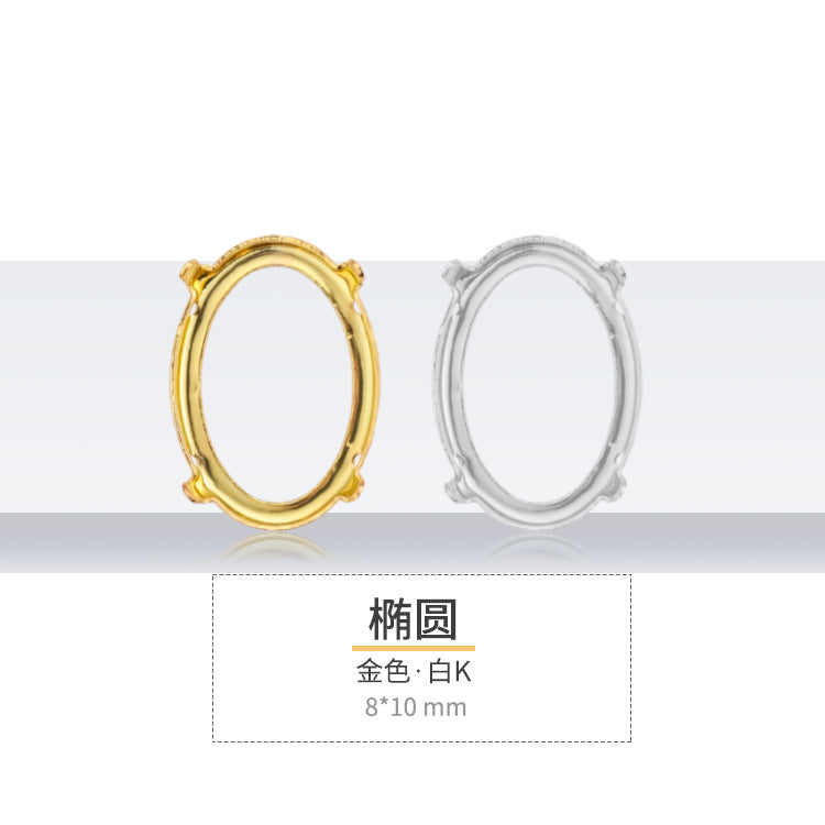 K9 diamond bottom support, hollow bottom support, white K gold hollow copper claw bottom support, hand sewing bottom support, clothing, shoes, bags, accessories