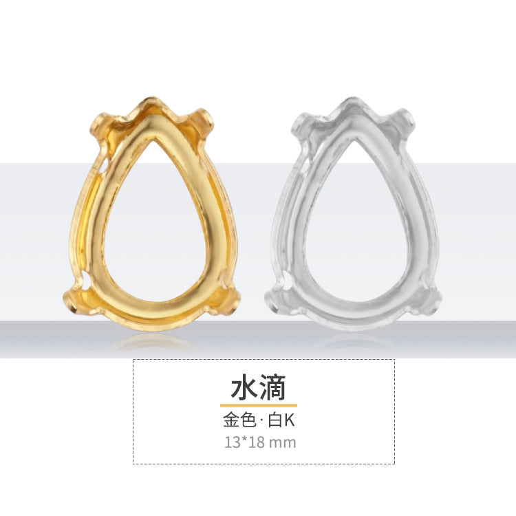 K9 diamond bottom support, hollow bottom support, white K gold hollow copper claw bottom support, hand sewing bottom support, clothing, shoes, bags, accessories