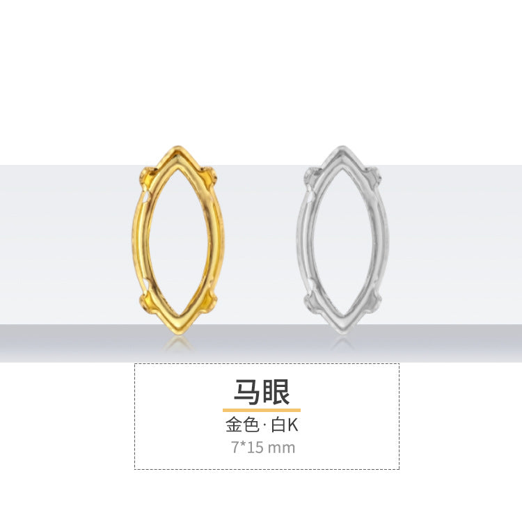 K9 diamond bottom support, hollow bottom support, white K gold hollow copper claw bottom support, hand sewing bottom support, clothing, shoes, bags, accessories