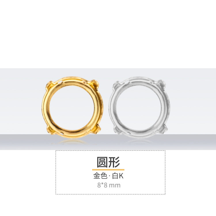 K9 diamond bottom support, hollow bottom support, white K gold hollow copper claw bottom support, hand sewing bottom support, clothing, shoes, bags, accessories