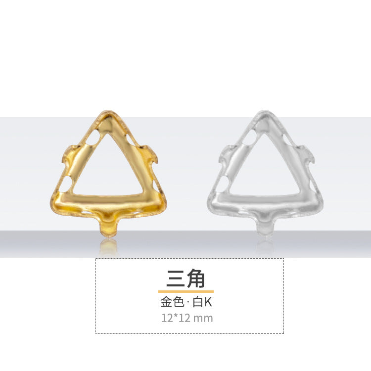 K9 diamond bottom support, hollow bottom support, white K gold hollow copper claw bottom support, hand sewing bottom support, clothing, shoes, bags, accessories