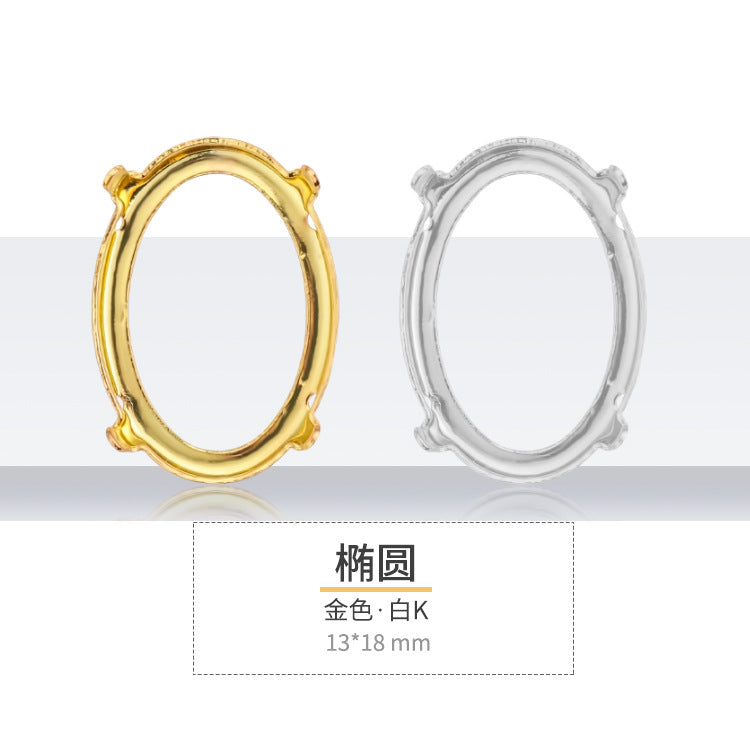 K9 diamond bottom support, hollow bottom support, white K gold hollow copper claw bottom support, hand sewing bottom support, clothing, shoes, bags, accessories