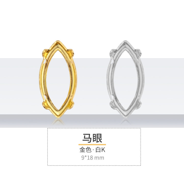 K9 diamond bottom support, hollow bottom support, white K gold hollow copper claw bottom support, hand sewing bottom support, clothing, shoes, bags, accessories