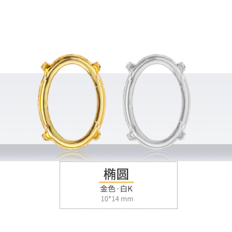 K9 diamond bottom support, hollow bottom support, white K gold hollow copper claw bottom support, hand sewing bottom support, clothing, shoes, bags, accessories