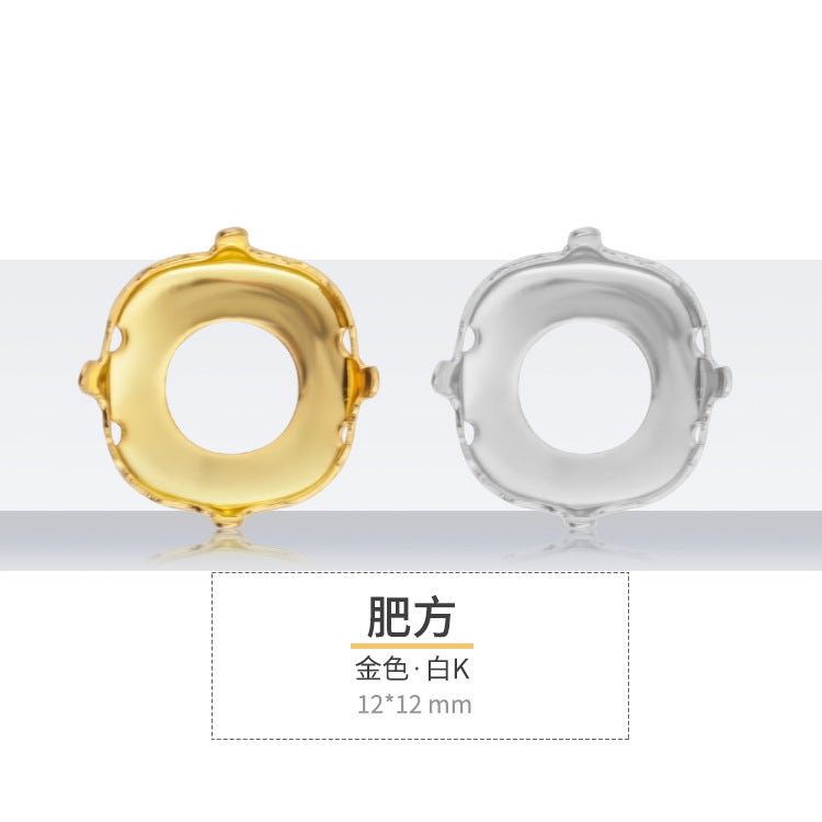K9 diamond bottom support, hollow bottom support, white K gold hollow copper claw bottom support, hand sewing bottom support, clothing, shoes, bags, accessories