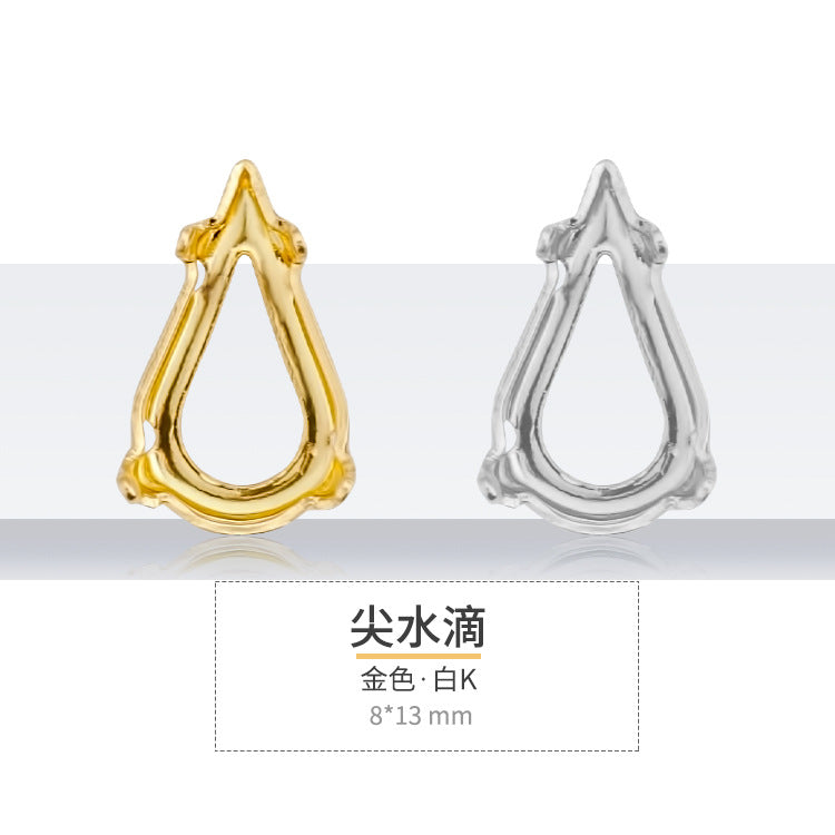 K9 diamond bottom support, hollow bottom support, white K gold hollow copper claw bottom support, hand sewing bottom support, clothing, shoes, bags, accessories