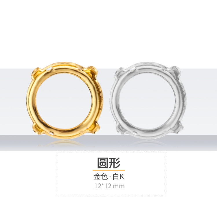 K9 diamond bottom support, hollow bottom support, white K gold hollow copper claw bottom support, hand sewing bottom support, clothing, shoes, bags, accessories