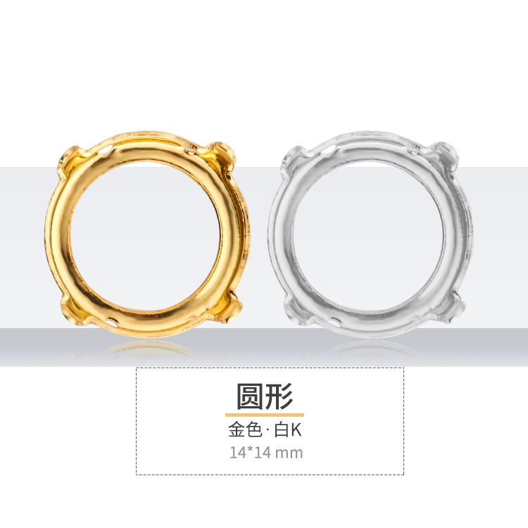 K9 diamond bottom support, hollow bottom support, white K gold hollow copper claw bottom support, hand sewing bottom support, clothing, shoes, bags, accessories