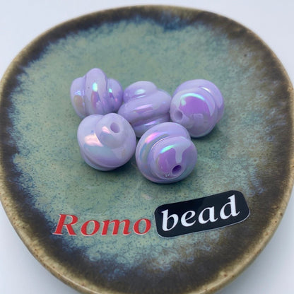 14. cream spiral beads - Romo bead