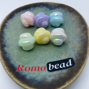 14. cream spiral beads - Romo bead