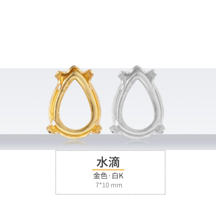 K9 diamond bottom support, hollow bottom support, white K gold hollow copper claw bottom support, hand sewing bottom support, clothing, shoes, bags, accessories