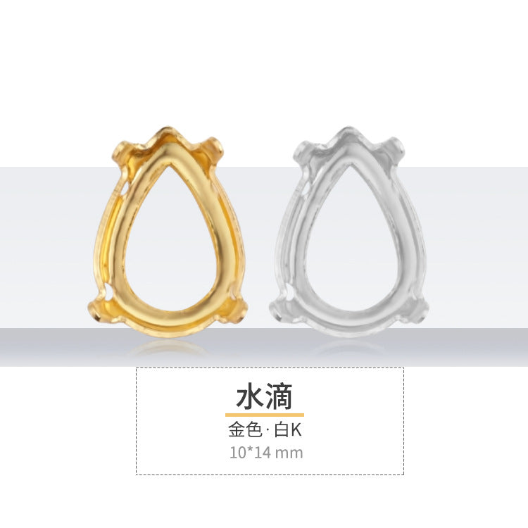 K9 diamond bottom support, hollow bottom support, white K gold hollow copper claw bottom support, hand sewing bottom support, clothing, shoes, bags, accessories
