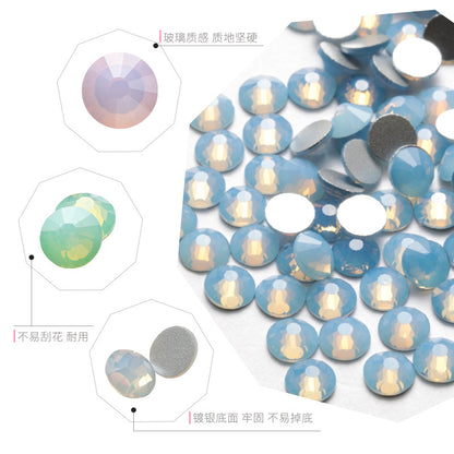 Protein flat-bottom water rhinestone, Guomao A diamond, crystal glue-free diamond collar DIY, clothing accessories, nail art, round flat diamond