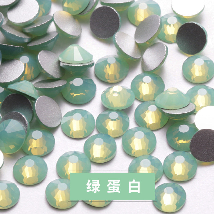Protein flat-bottom water rhinestone, Guomao A diamond, crystal glue-free diamond collar DIY, clothing accessories, nail art, round flat diamond