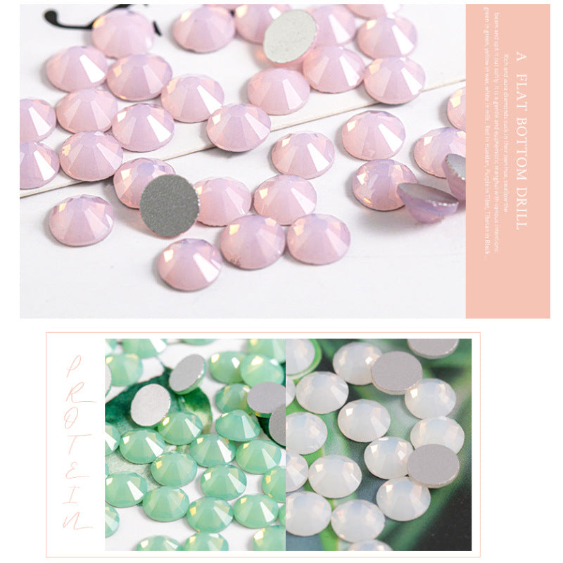 Protein flat-bottom water rhinestone, Guomao A diamond, crystal glue-free diamond collar DIY, clothing accessories, nail art, round flat diamond